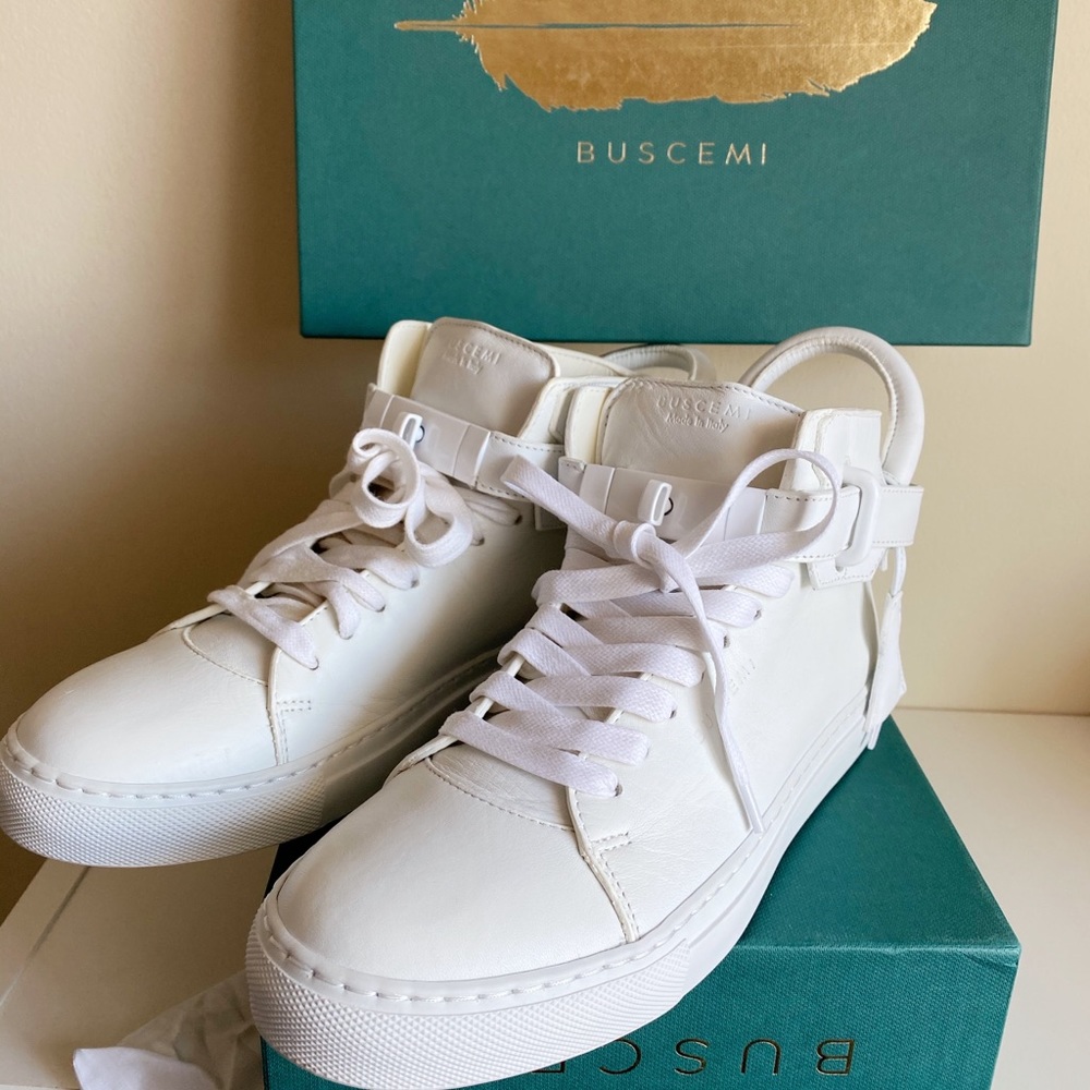Buscemi 100mm Tonal white Hightop Sneaker